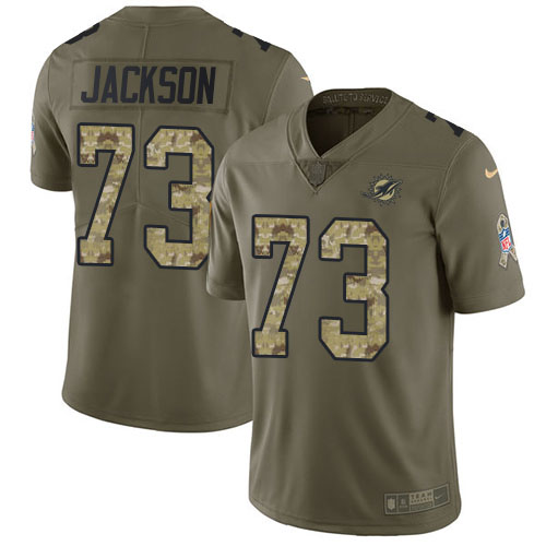 Nike Miami Dolphins #73 Austin Jackson Olive Camo Youth Stitched NFL Limited 2017 Salute To Service Jersey